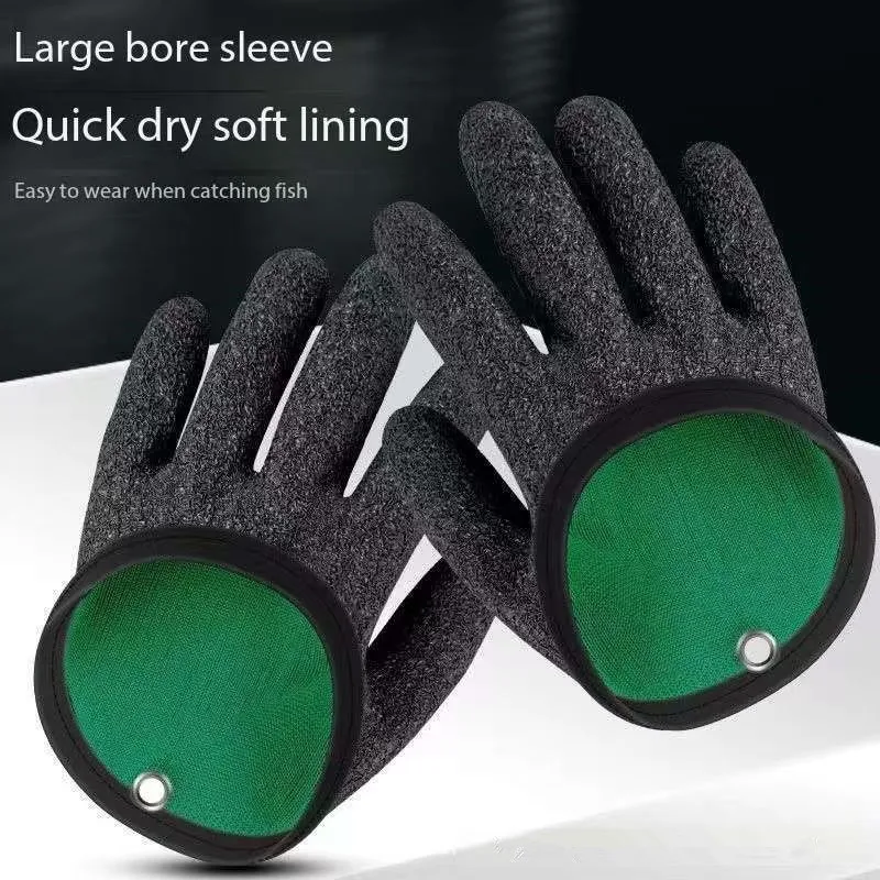 Multi functional anti slip wear-resistant anti stab puncture waterproof portable outdoor fishing gloves fishing gloves