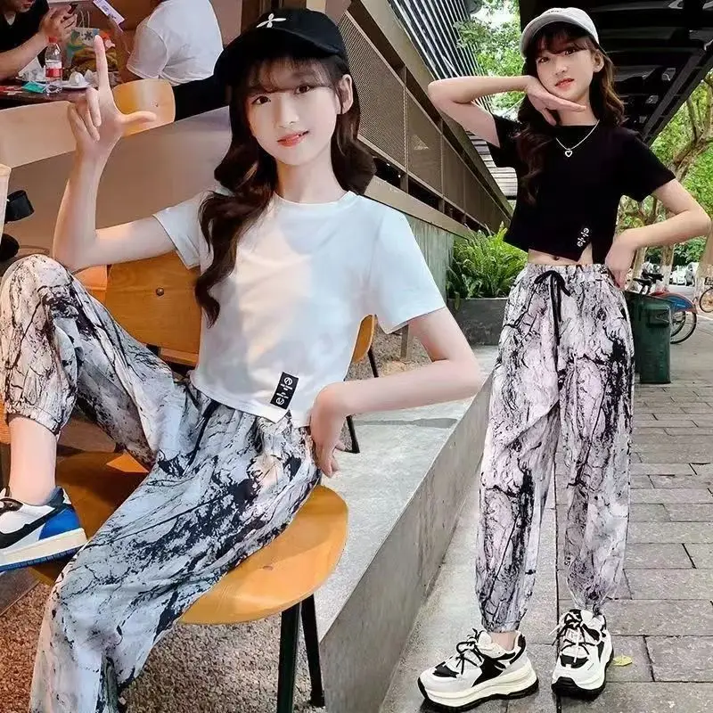 

Kids Clothing Set Girl Clothes Summer Suit Baby Sets Cute Tshirt Pants Toddler Loungewear Soft Tracksuit 2-12Y