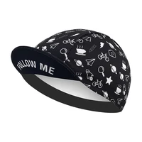 Classic cycling cap, polyester sweat absorption, pop neutral black and white graffiti 1