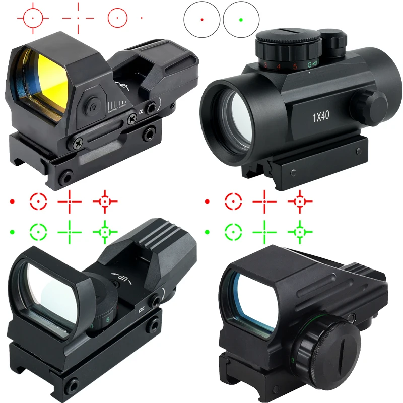 Red Dot Sight Hunting HD101AJ 1X40 4 Reticle Red/Green Dot Riflescope