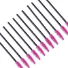 Wholesale 200 PCS Disposable Eyelash brush Mascara Wands Spoolies for Eye Lash Extension, Eyebrow and Makeup (Black&Rose red) 5