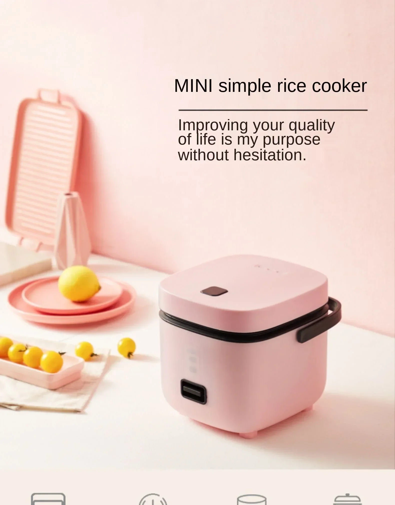 Description Picture 2 of item1.2L Rice cooker 1-2 people rice cooker small household rice cooker can cook rice and cook electric cooker 220V