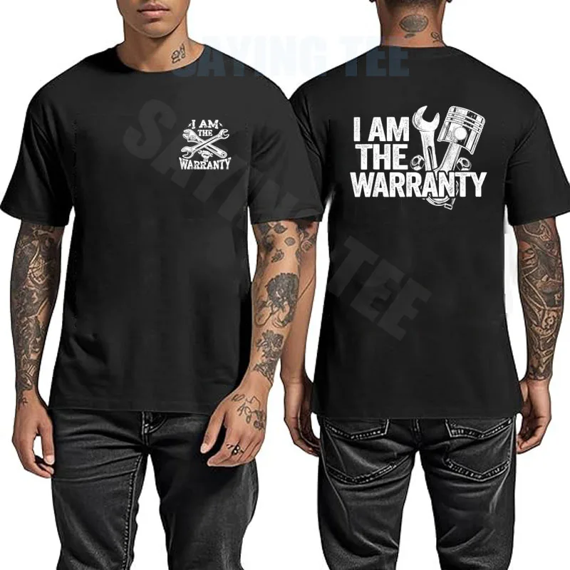 Ich bin der Garantie-Mechaniker für Rennwagen-Teile – Lustiges Mechaniker-T-Shirt im Y2K-Stil – Mechaniker-Papa-T-Shirt mit Spruch im Taschenformat – Herrenbekleidung Oberteil