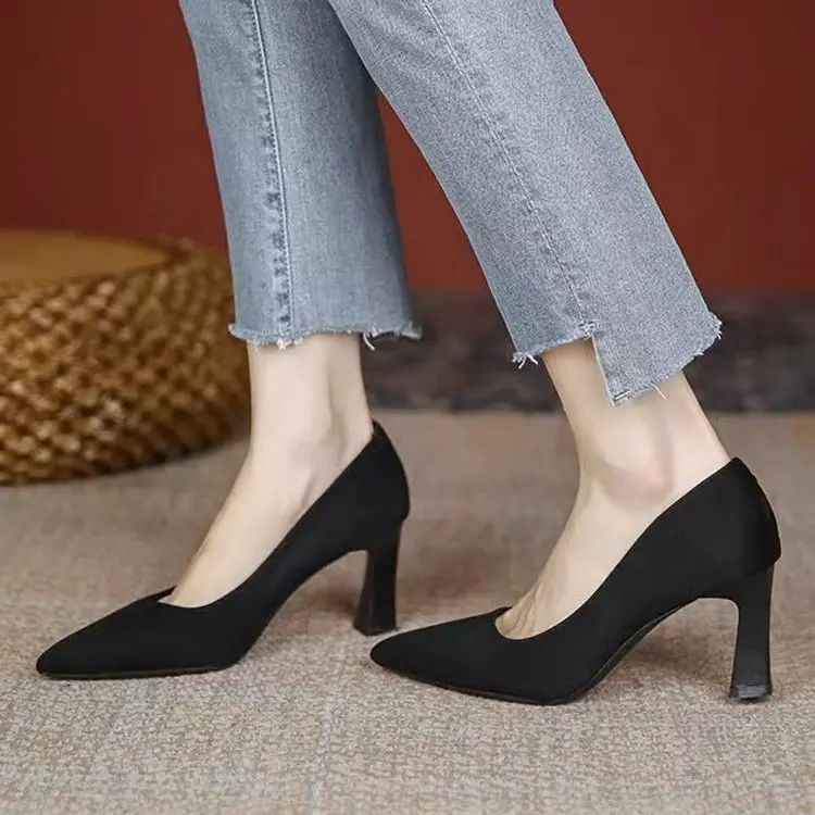 Fashion Women's Pointed Toe High Heels Thick Heel Sexy Pumps Party Shoes |  eBay