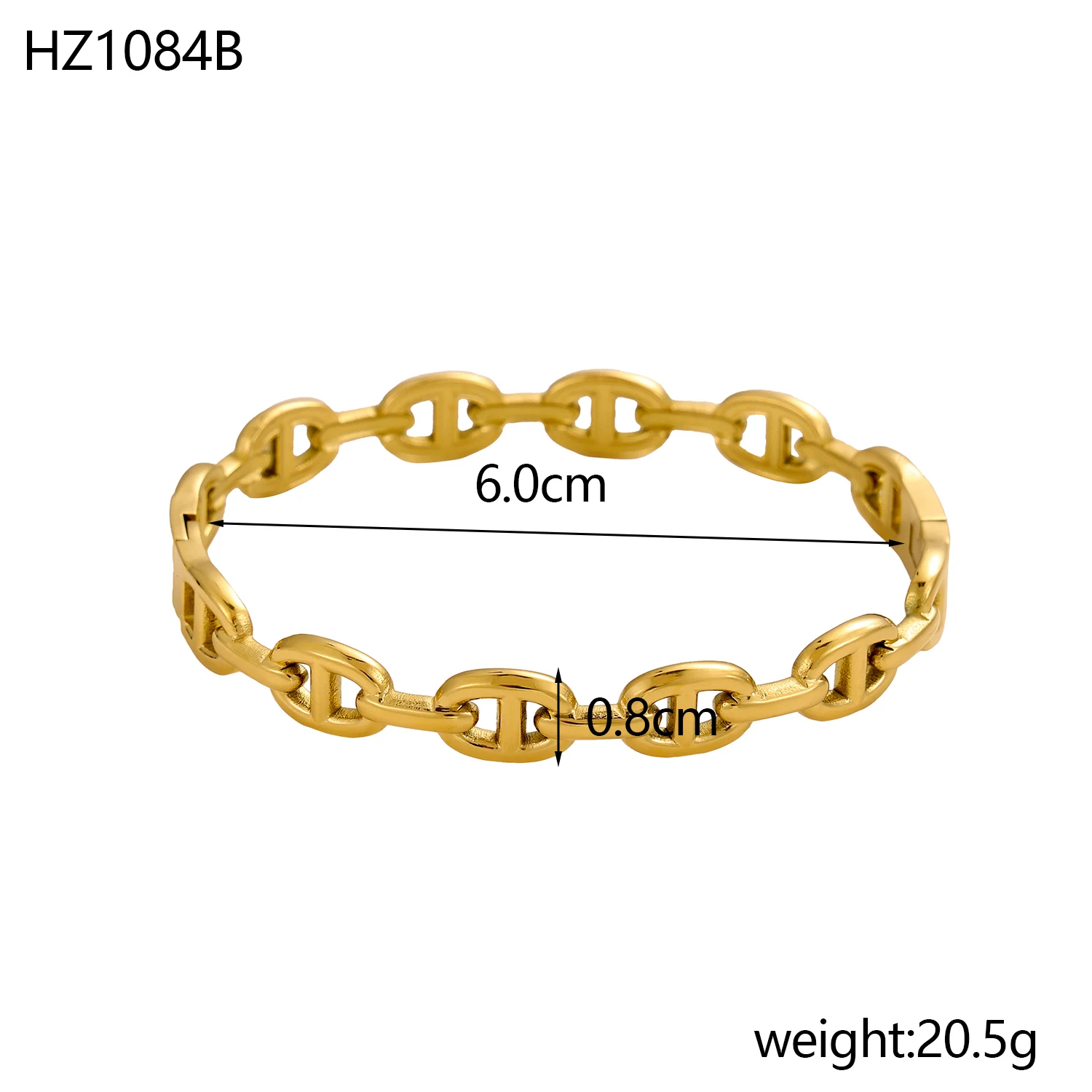 Titanium Steel Bracelet For Women Not Fade Plated 18k Gold Pig Nose Stainless Steel Hand Jewelry