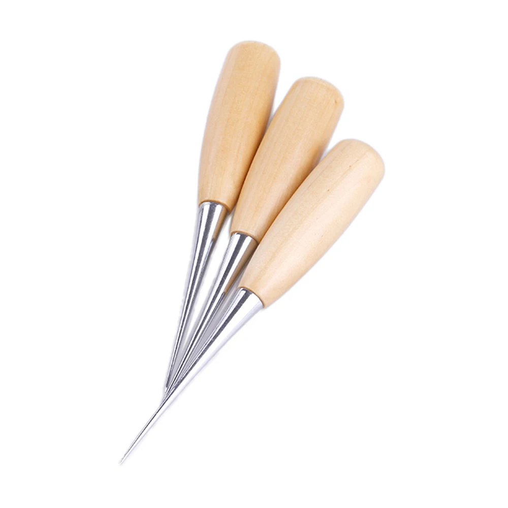 Wooden Handle Awls Leather Tent Sewing Awl Shoes Repair Tool Hand Stitcher Leather Craft Awl Punch Hole Tools leather hole puncher,leather punching awl,leather hole punch,leather punch tool