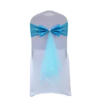 1Pcs Chair Sashes Ribbon Gauze Cover Belt Knot Bow For Hotel Country Wedding Ceremony Events Birthday Party Home Seat Decoration 4
