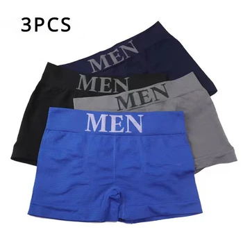 3 pz/lotto mutandine da uomo intimo senza cuciture boxer slip uomo traspirante mutande comodi pantaloncini di marca maschile biancheria intima solida 1