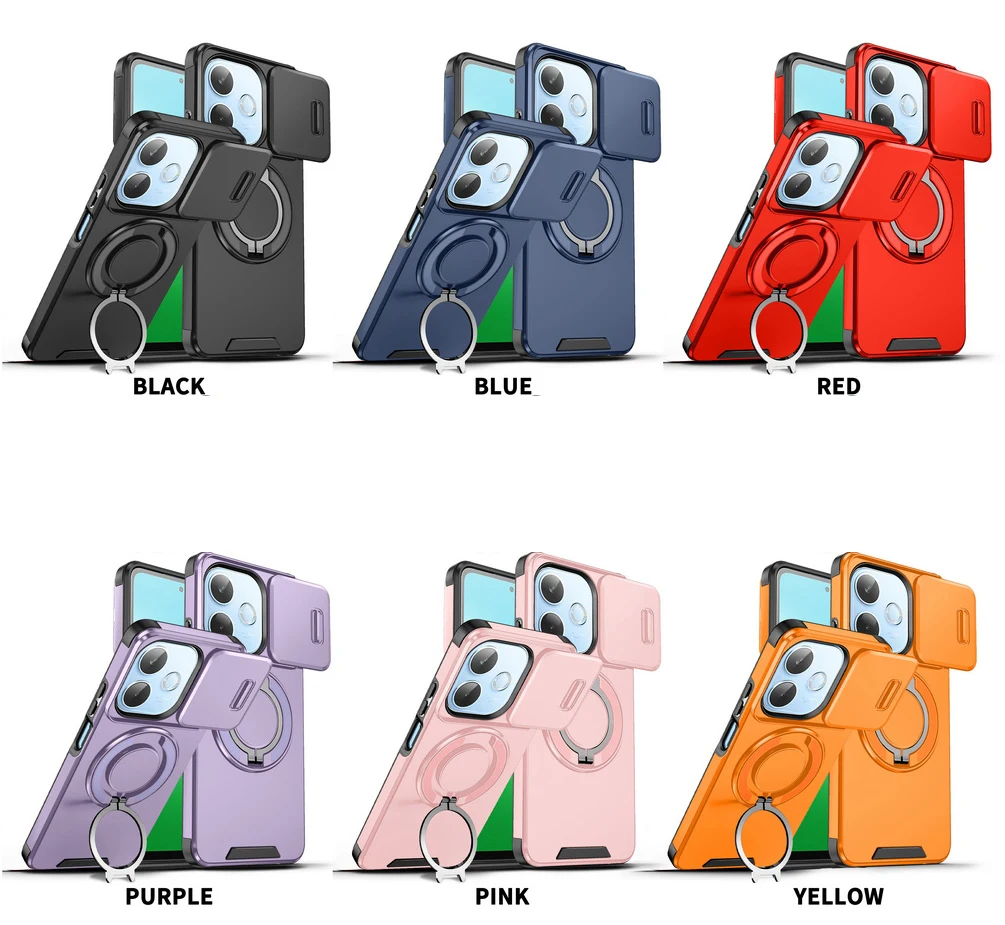 Sliding Camera Protective Rugged Phone Case with Metal Bracket