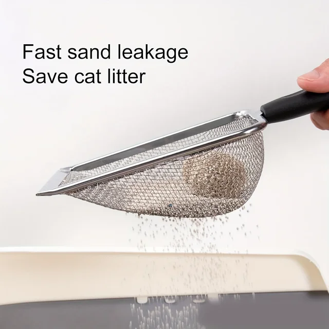 Stainless Steel Cat Litter Scoop - Ergonomic, Durable & Easy-Clean. Ideal for Fine Litter & Waste Management. 5
