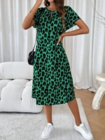Plus Size Women's Fashionable Dress Outdoor Home Nightgowns Leopard Design Pattern Printed High Quality Loose Street Knee Skirts - Image 2