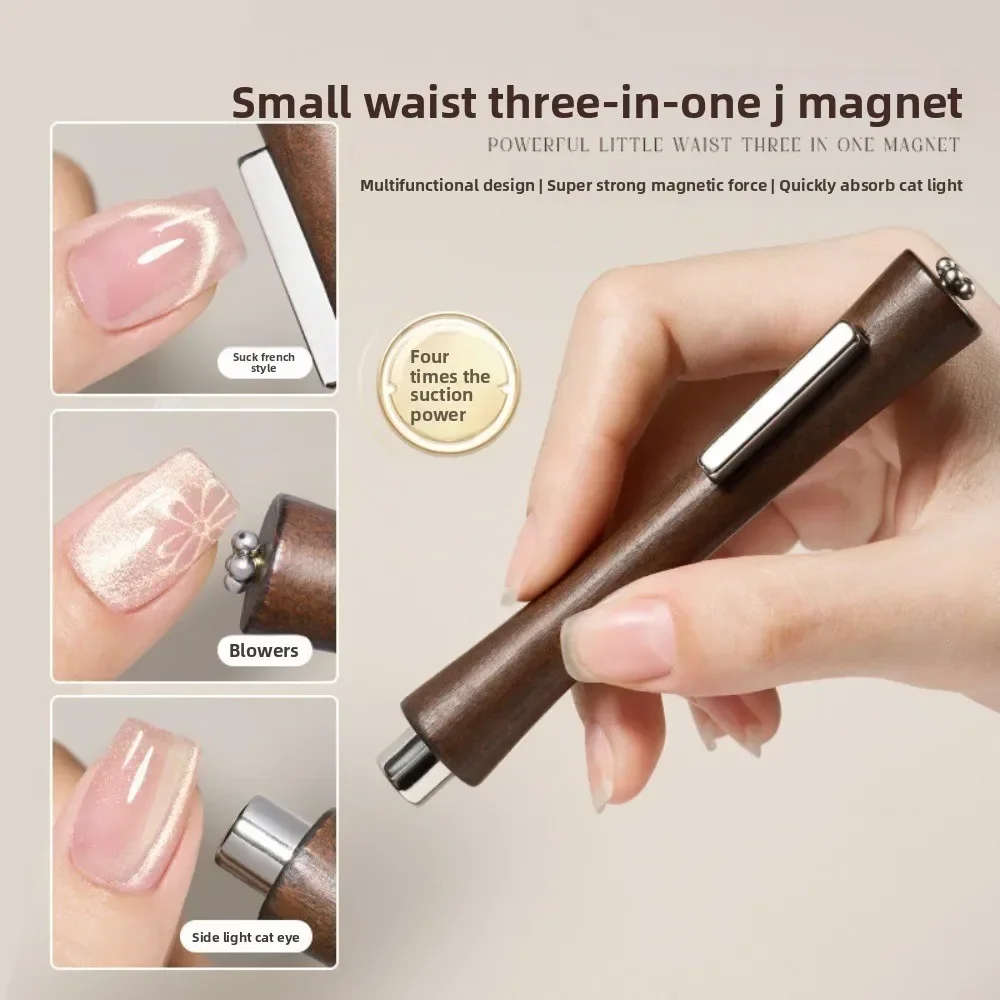 3 in 1 Cat Eye Magnet DIY Portable Cat Eye Magnetic Nail Art Tool Multifunctional UV/LED Gel Nail Magnetic Stick