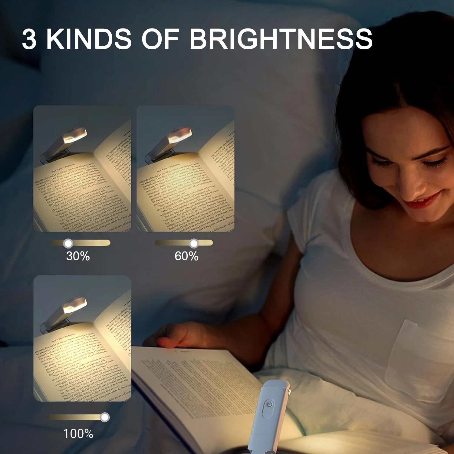 Mini Light Reading Clip Light LED Small Night USB Charging Adjustable Brightness Eye Protection Portable