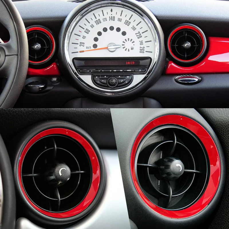 자동차 ABS 플라스틱 장식 커버 인테리어 수정 스티커, BMW 미니 원 쿠퍼 S R55 R56 R57 R58 R59 R60 R61 컨트리맨용