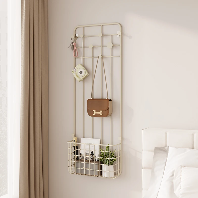 

Internet celebrity perforated wall mounted iron storage rack creative wall hanging wall storage rack wall bookshelf