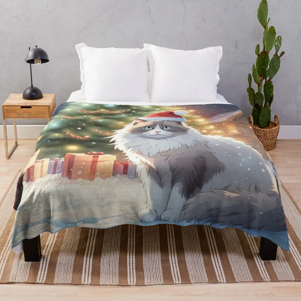 Christmas Ragdoll Cat Throw Coperta Moving Dorm Room Essentials Coperte Turistiche
