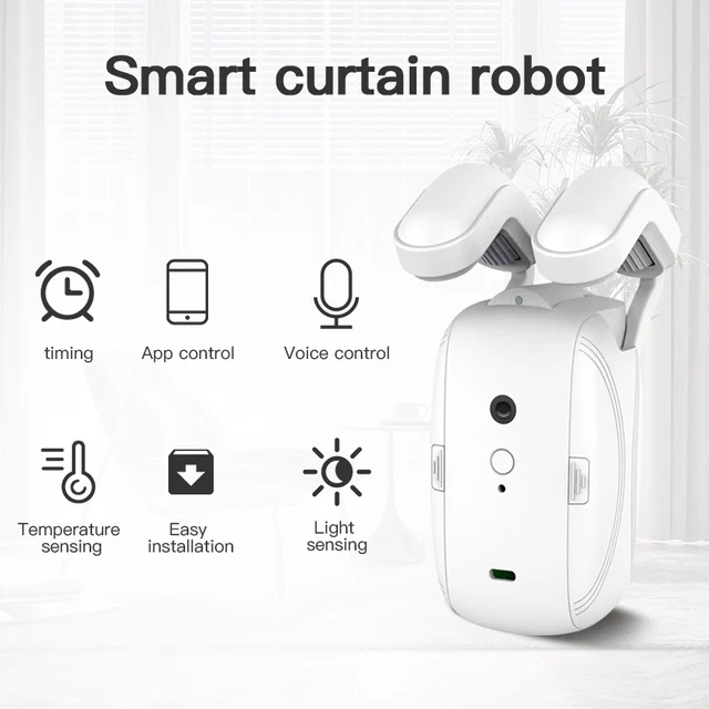 Klegu - Robot rideau 2x - Ouvre-rideau - Ouverture Rideaux - Wifi - Smart  home - Rail