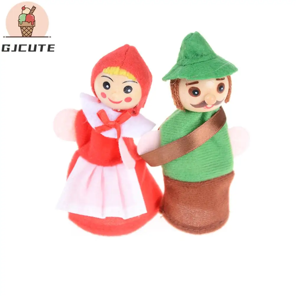 4PCS/Set Storytelling Doll Fairy Tale Little Red Riding Hood Finger Puppets Kids Children Baby Educational Toys
