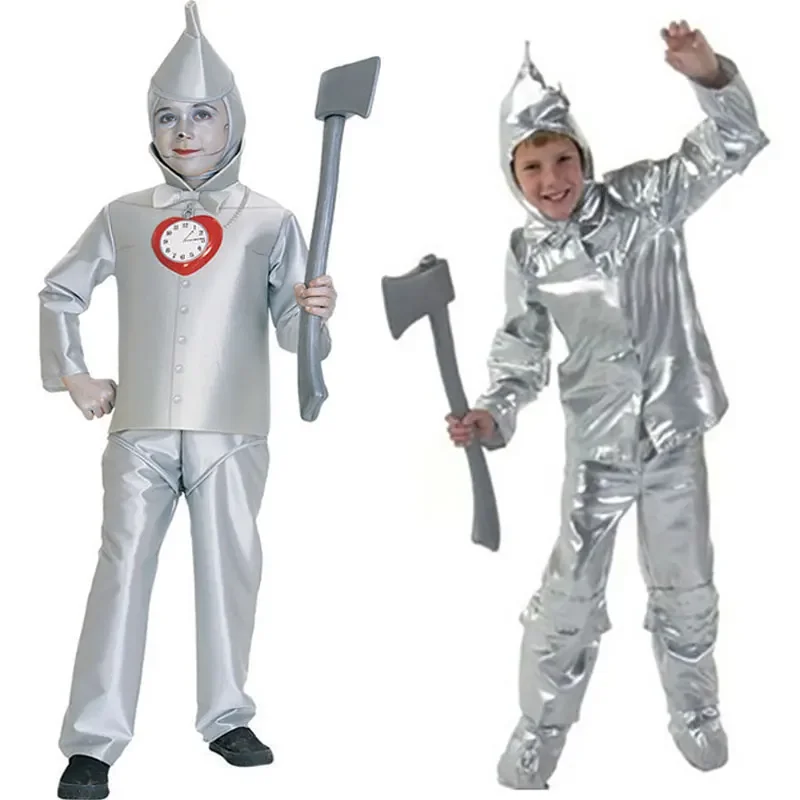 

Kids Child Wizard of Oz Tin Man Cosplay Costumes Boys Boy Kids Halloween Carnival Purim Mardi Gras Party Outfit