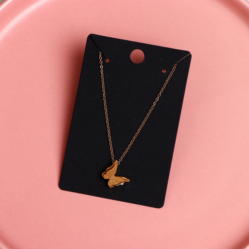 50PCS 6x9cm 블랙 화이트 목걸이 디스플레이 카드 쥬얼리 홀더 귀걸이 중소 기업 도매를위한 골판지 포장 매달려