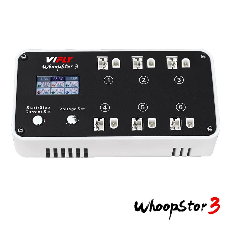 VIFLY WhoopStor 3 V3 6-портовое 1S LIPO Зарядное устройство для аккумулятора с функцией хранения Цветной ЖК-дисплей для RC FPV BT2.0 PH2.0 thumbnail 4