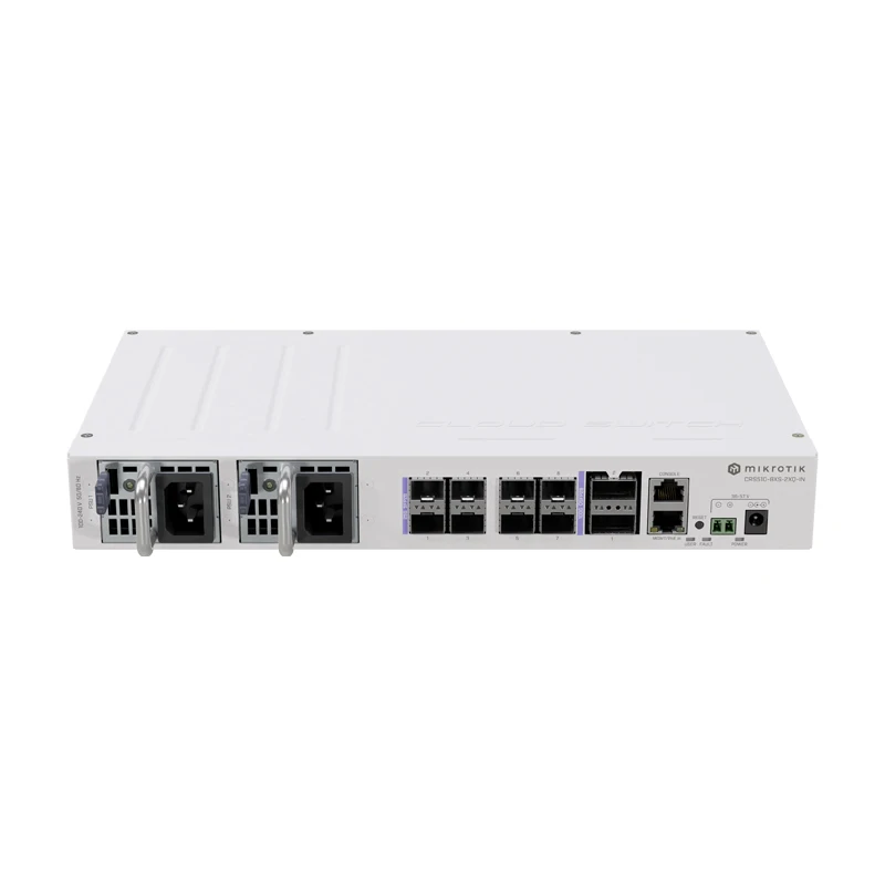 

Коммутатор Mikrotik CRS510-8XS-2XQ-IN L3 2x100Gigabit QSFP28, порты 8x25Gigabit SFP28, Двойные Блоки питания с горячей заменой, VLANs ACL