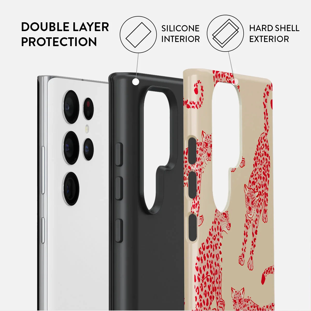 Pink Cheetah Pattern Shockproof Hard Acrylic Phone Case