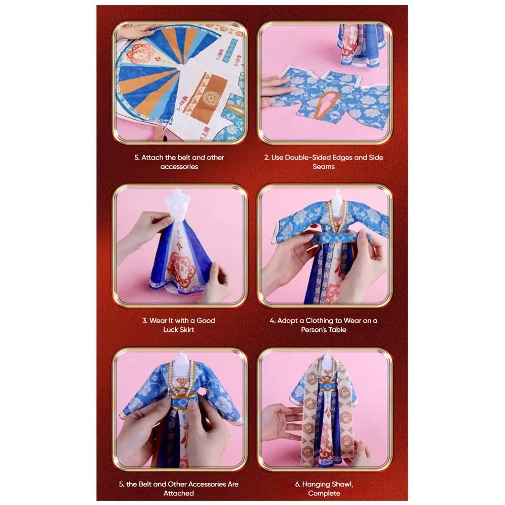 DIY Hanfu Doll Clothes Kit Multicolor