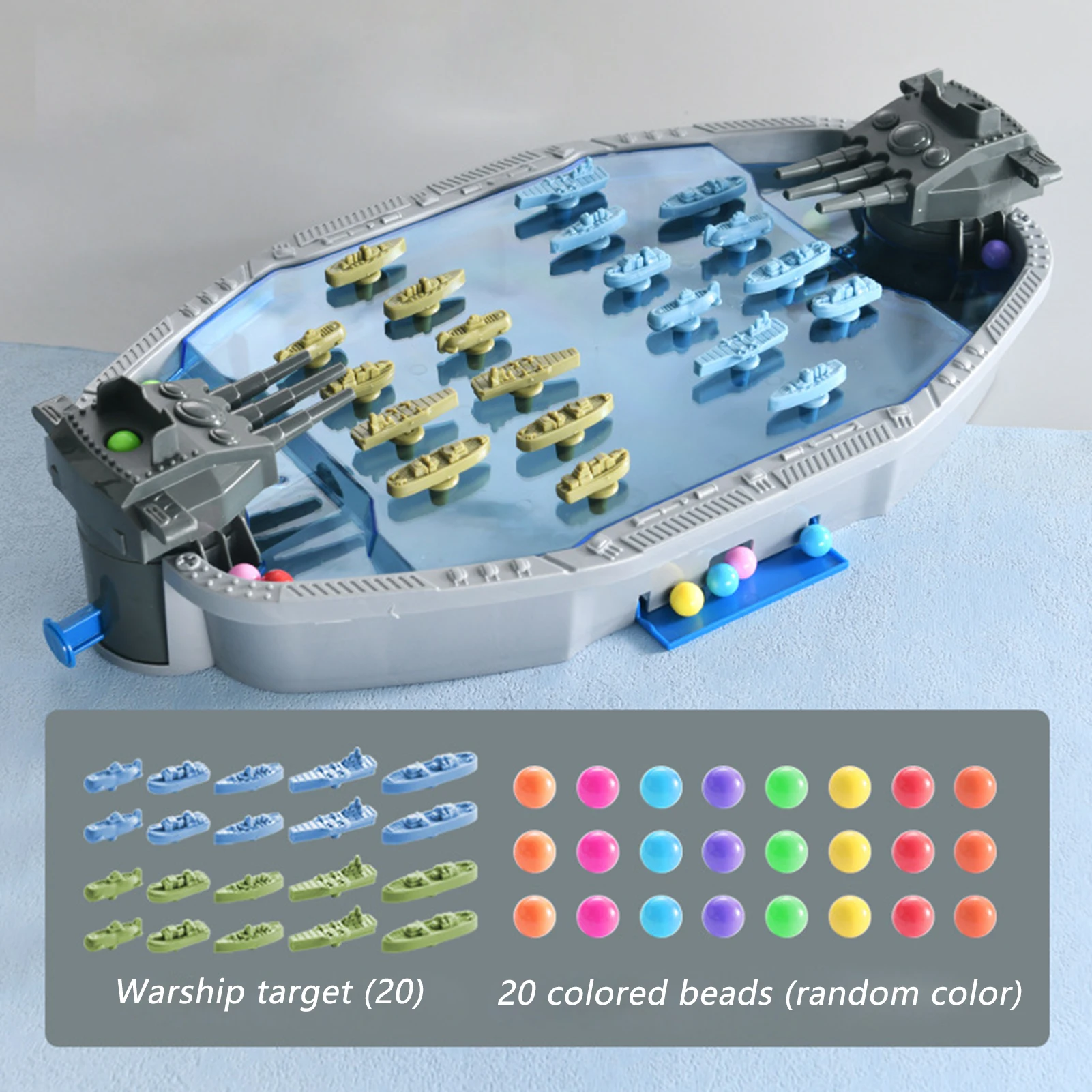 Navy Battleship Boat Shooting Toy Board Game with 2 Removable Launcher for Both Adults And Kids