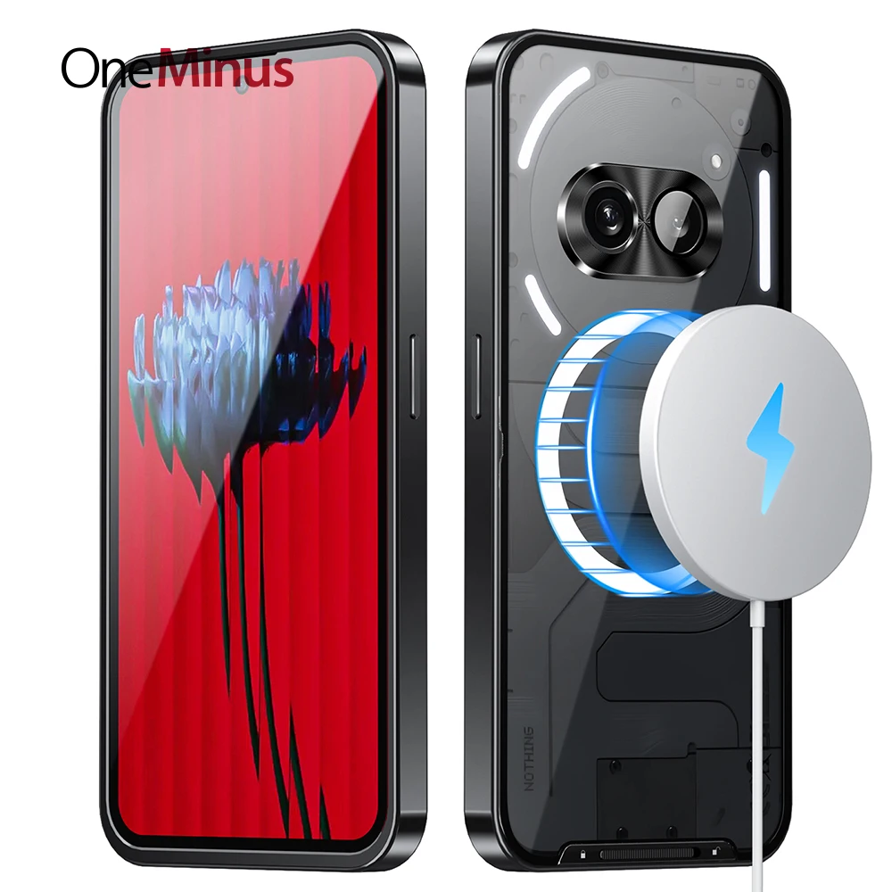 

Lightweight Metal Cover For Nothing Phone 2a Case 1 2 Aluminum Frame Translucent Magnetic Core Hard Back Built-in Lens Protector