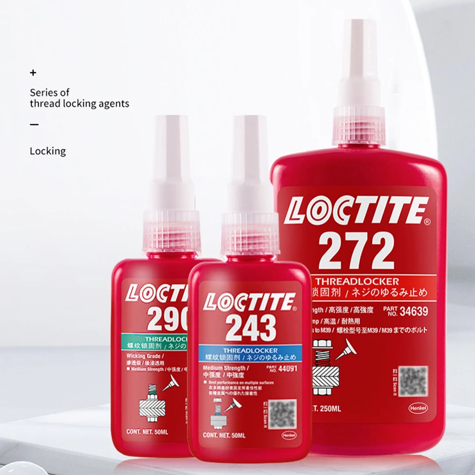 2pcs loctite 243 threadlocker glue caulking blue medium intensity Metal