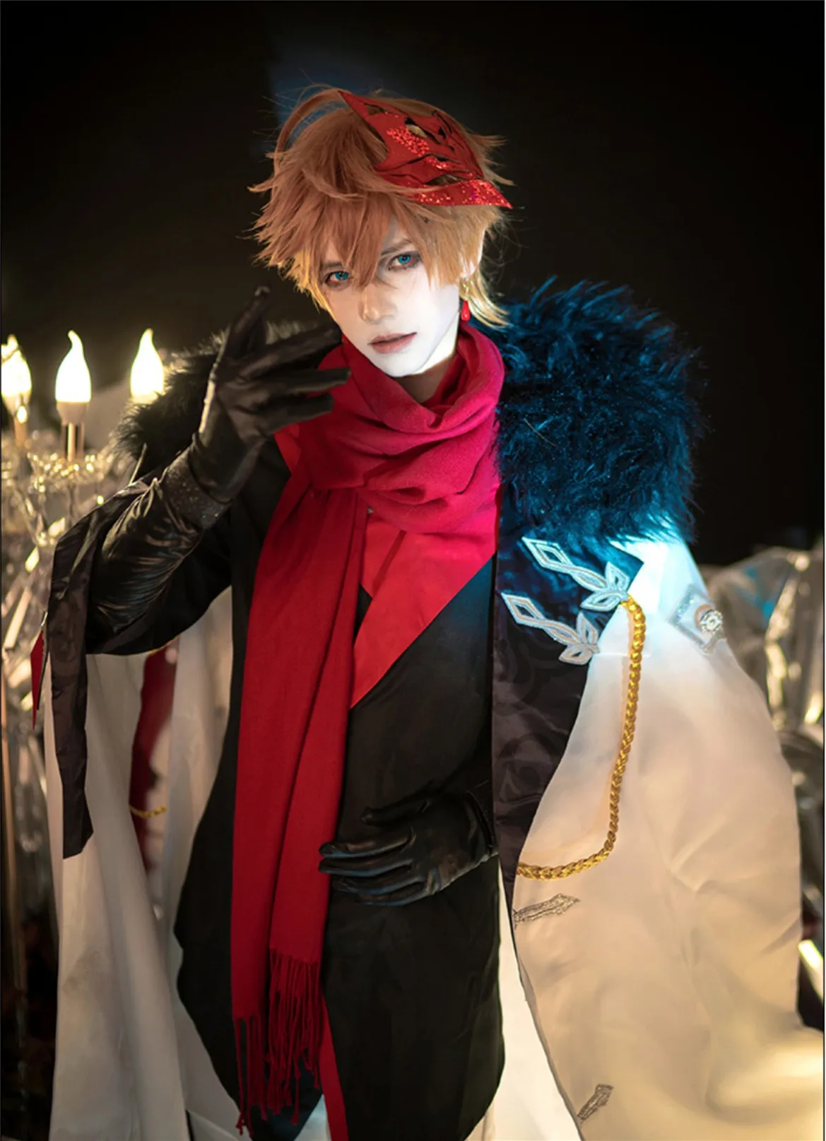 

Game Genshin Impact Tartaglia Cosplay Costume Fatui Executive Combat Uniform Full Set Suit Activity Party Role Play Clothing