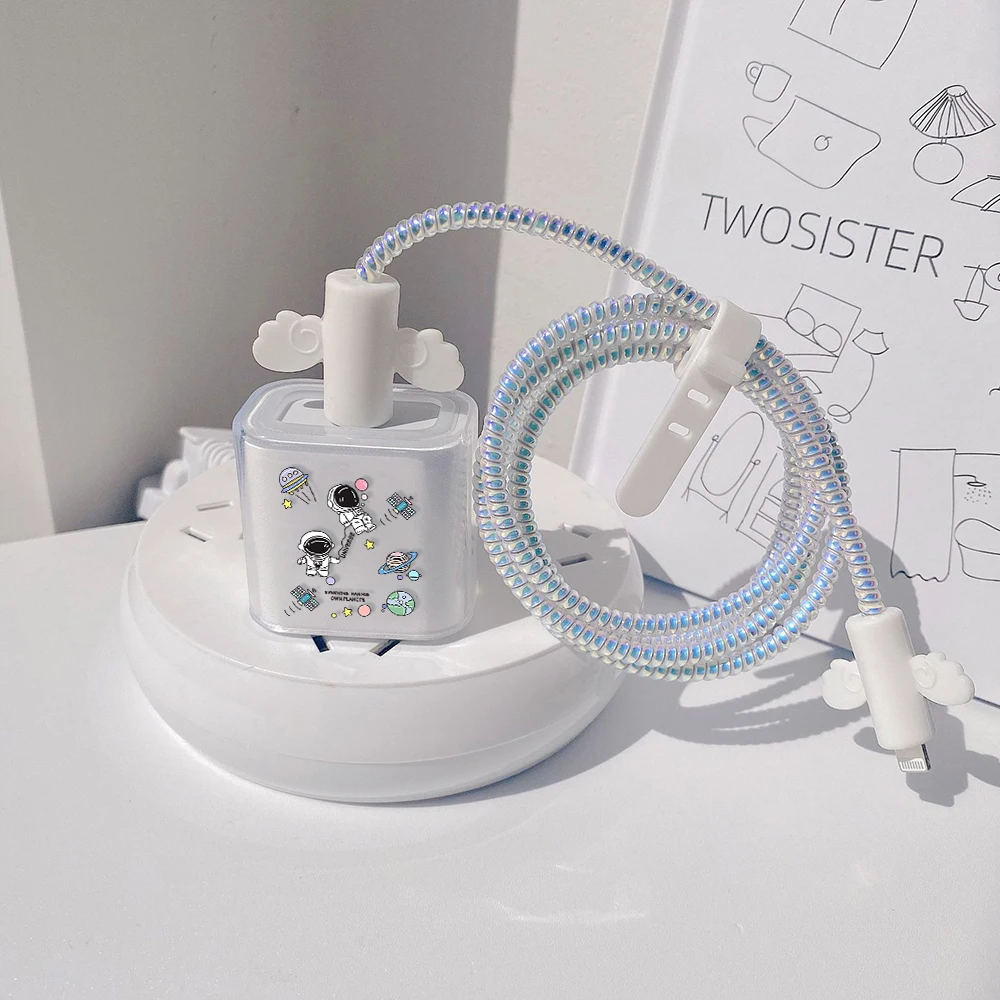 Protezione Per Caricabatterie Da 20W Per Apple 20W Custodia Per Caricabatterie Adattatore Usa Cute Space Astronaut Cover Protettiva Morbida In Tpu Ver
