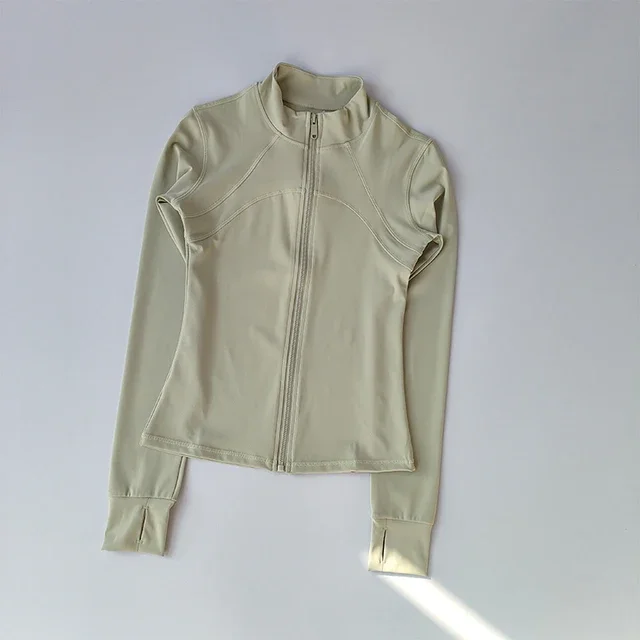 Women's High-End Standing Collar Long Sleeve Sports Jacket Fitness Top