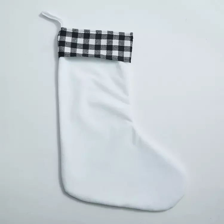 10pcs/Lot RubySub White Short Plush Sublimation Blank Socks Sublimation Christmas Stocking Christmas Stocks
