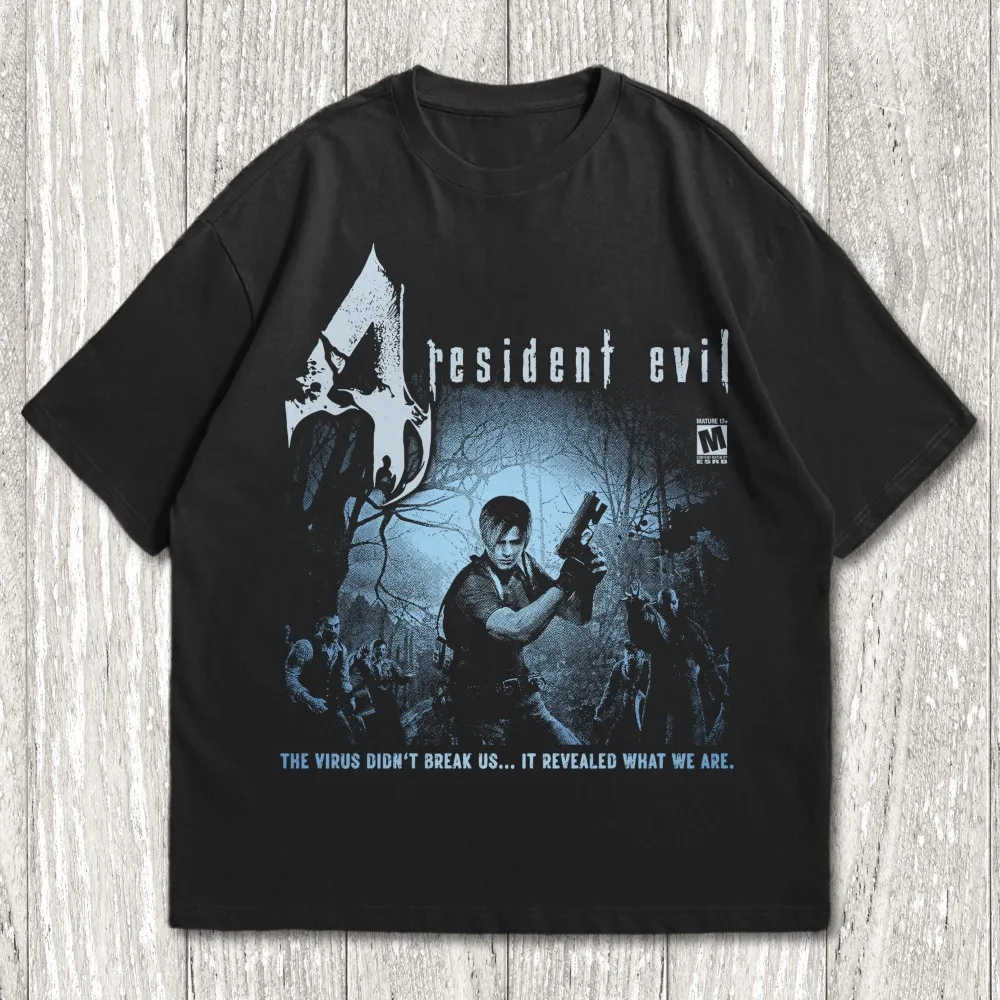 Resident Evil 4, Horror-Videospiel-Film-T-Shirt, Sommerliches neues lässiges Y2K-T-Shirt für Herren, geeignet für Männer und Frauen