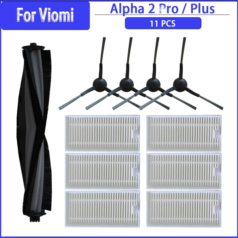 Filtro Hepa para Viomi Alpha Pro Robot Vacuum Parte Acessória Escova Lateral do Rolo v5 Pro v5 Vxvc15-jcb1 Vxvc16-jc Vxvc23