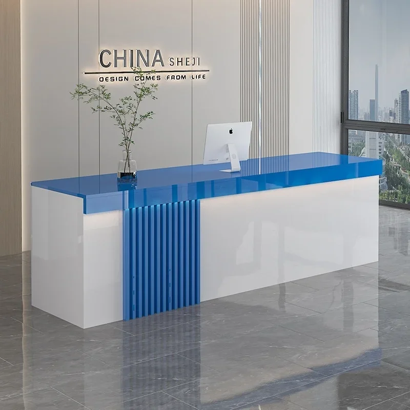 Decoration Modern Reception Desks Beauty Salon Podium Stand Mostrador Negocio Office Furniture