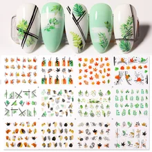  12pcs/set Spring Energetic Flowers Water Transfer Nail Art Decals Charn Lively Flowers Nail Sticker Interesting DIY Nail Decals% 