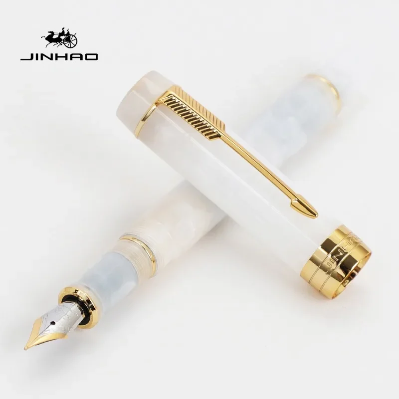 Jinhao 100 Füllfederhalter – Mittlere Feder, Dunkelblauer Marmor Mit Konverter