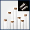 5X 5/8/10/12/14/15/30/40/50/60ML Clear Test Tube Glass Bottles With Cork Stopper Empty Spice Bottles Jars DIY Craft Wed Vials 1
