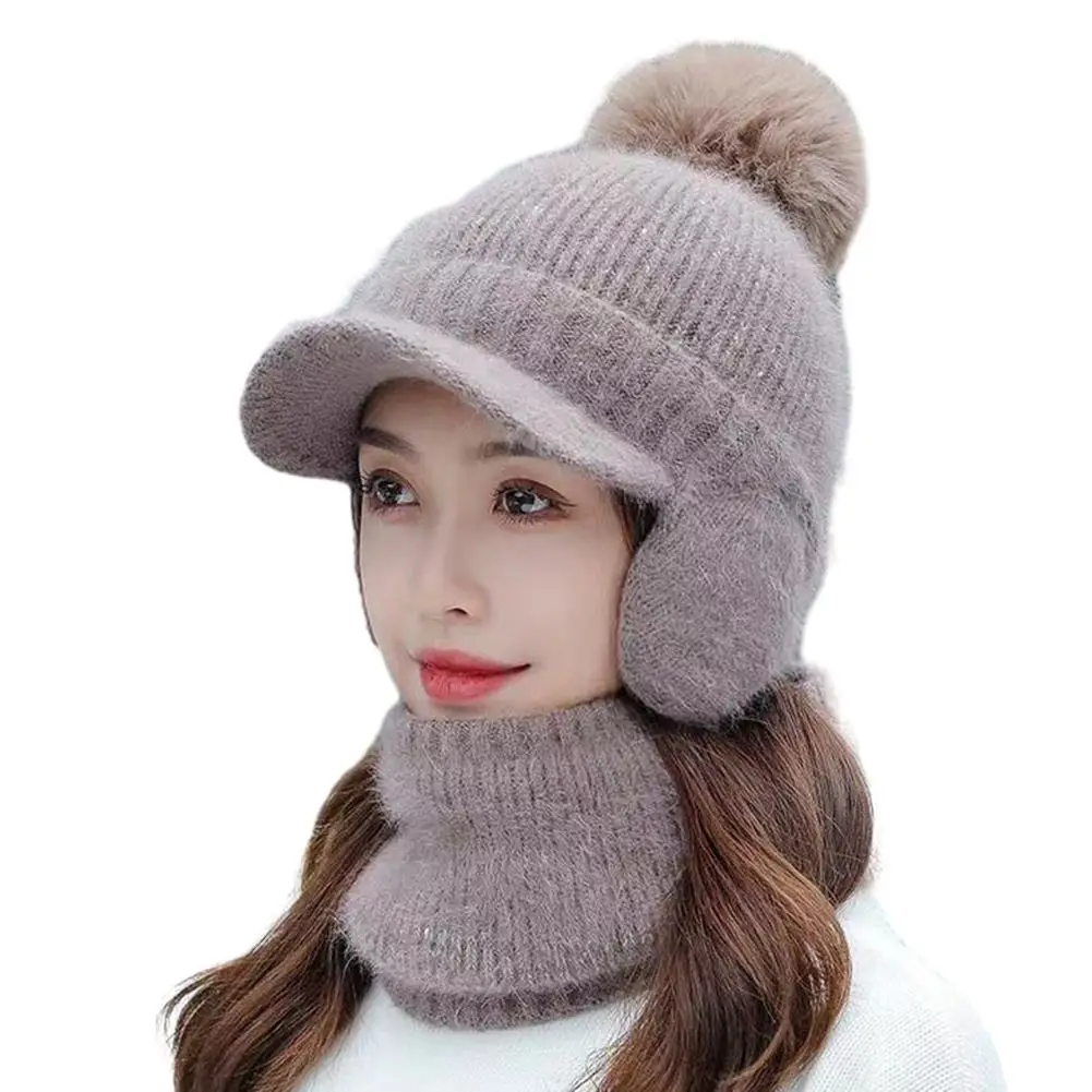

Cap Womens Hat Winter Cartoon Hat Women Girl Kawaii Summer Warm Thickened Ear Woolen+Knit Autumn Lamb Beanie Hats