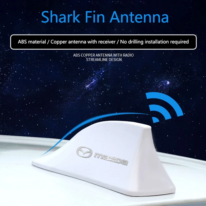마쓰다 로고 CX-5 CX-3 CX-9 CX-7 악셀라 RX7 MX5 CX9 아텐자용 차량 루프탑 장착 상어 지느러미 모양 안테나 라디오 신호 안테나
