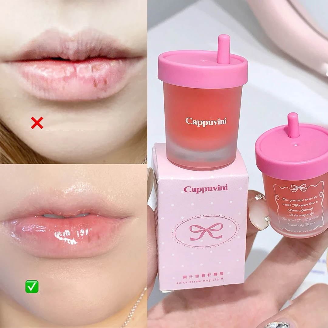 Description Picture 4 of item1/2pcs Crystal Balm Lip Mask Colourless Winter Moisturizing Lip Gloss Gel Lip Tint Fruit Flavor Strawberry Lips Care Repair