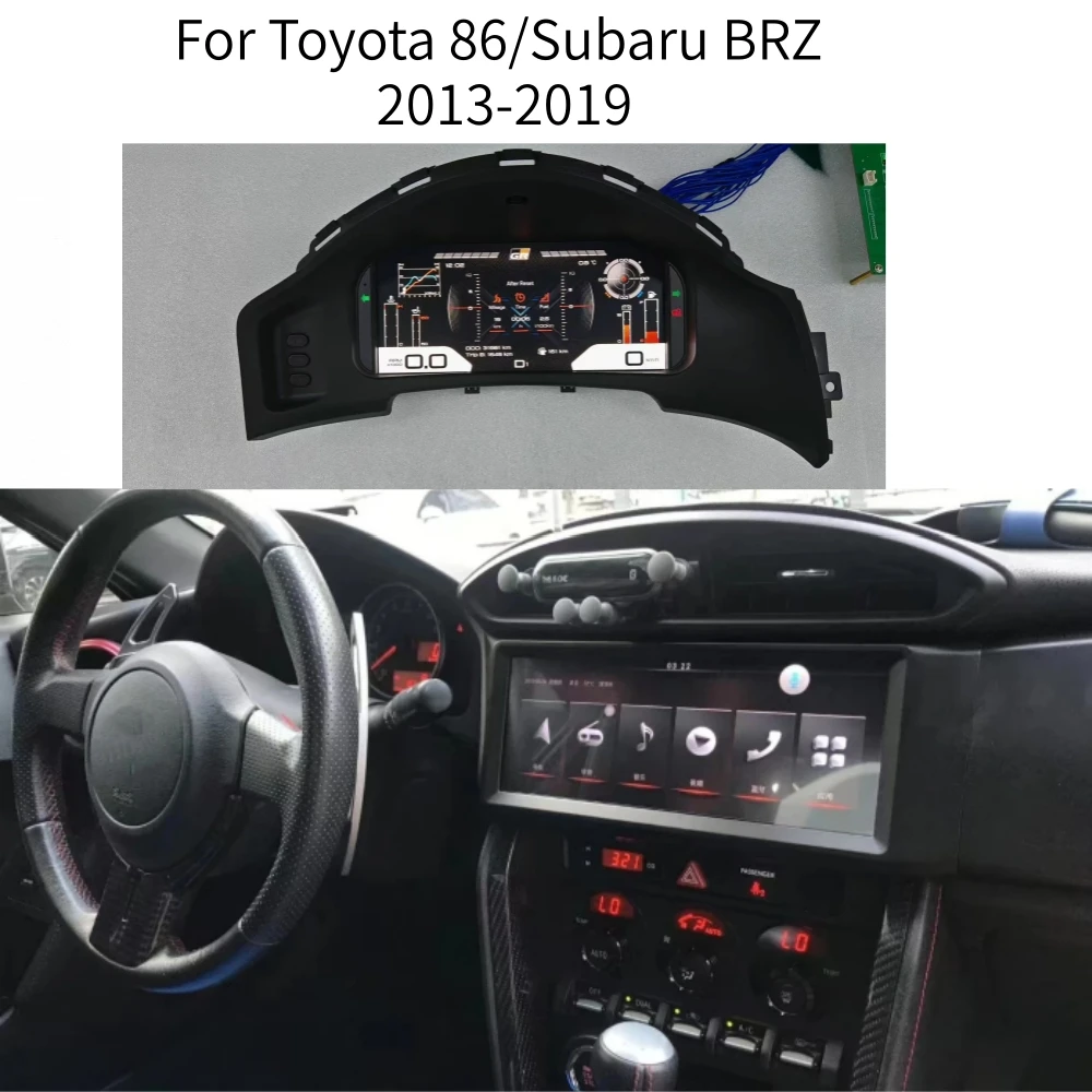 Pantalla LCD Android para Toyota 86/Subaru BRZ 2013-2019, Velocímetro Digital para Auto, Panel de Instrumentos, Carplay 2