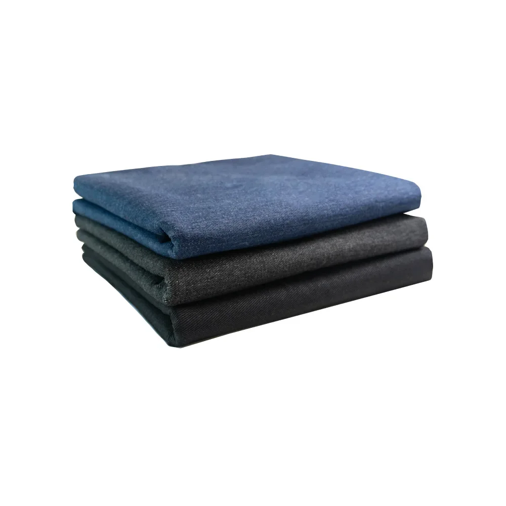 Non-Stretch Left Diagonal Cotton Blend Denim Fabric Deep Blue Black Surface for Jeans Jacket Clothing Accessories