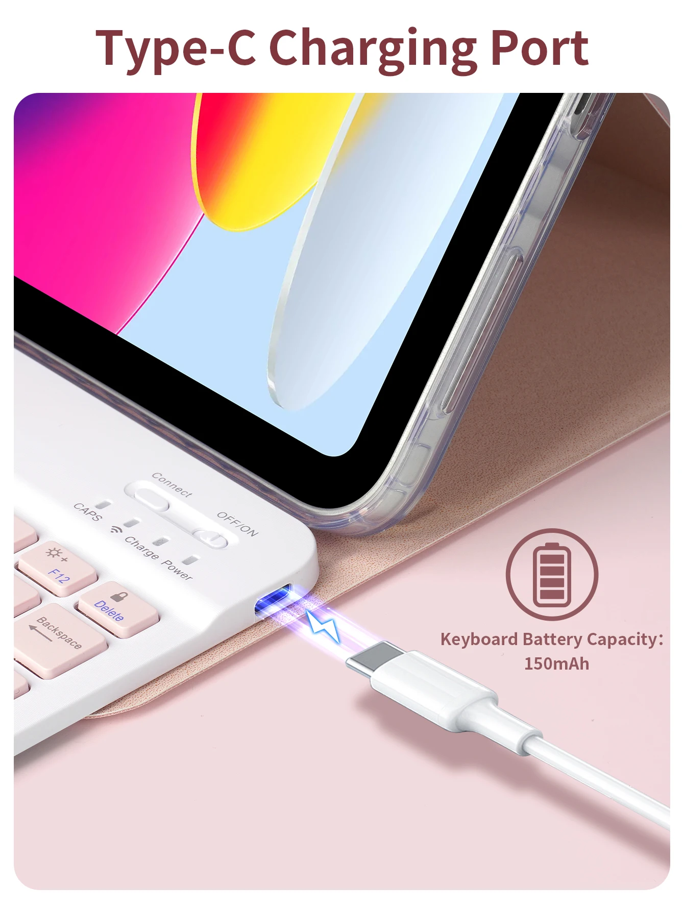 Enhanced Wireless Keyboard Case for Tablets - Smart and Sleek Design
