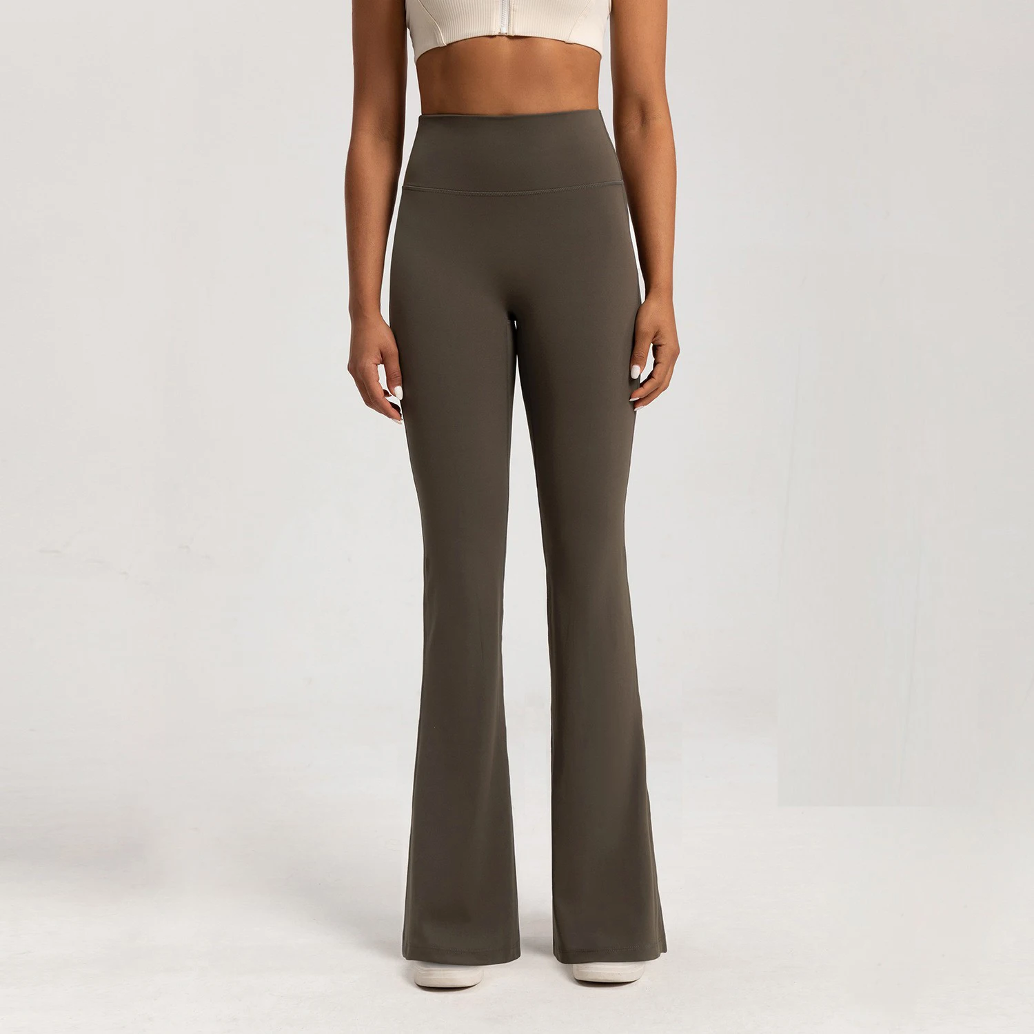 High-end Yoga Leggings Slim Yoga Pants High Waist Wide Leg Pants Bottoms Breathable Gym Casual Sports Bell Leggings Female 6