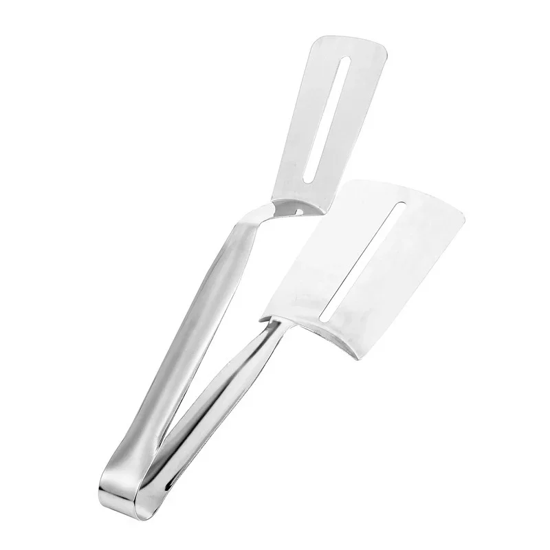 Barbecue Clip Food Tongs Kitchen BBQ Tools 304 Stainless Slotted Double Spatula Steak Clamps Meats Flipping Kitchen Accessories