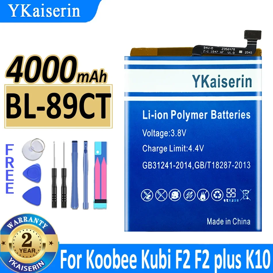 

4000mAh YKaiserin Battery BL89CT For Koobee Kubi F2plus F2 plus K10 BL-89CT Mobile Phone Batteries
